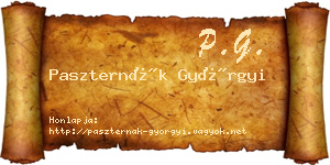Paszternák Györgyi névjegykártya